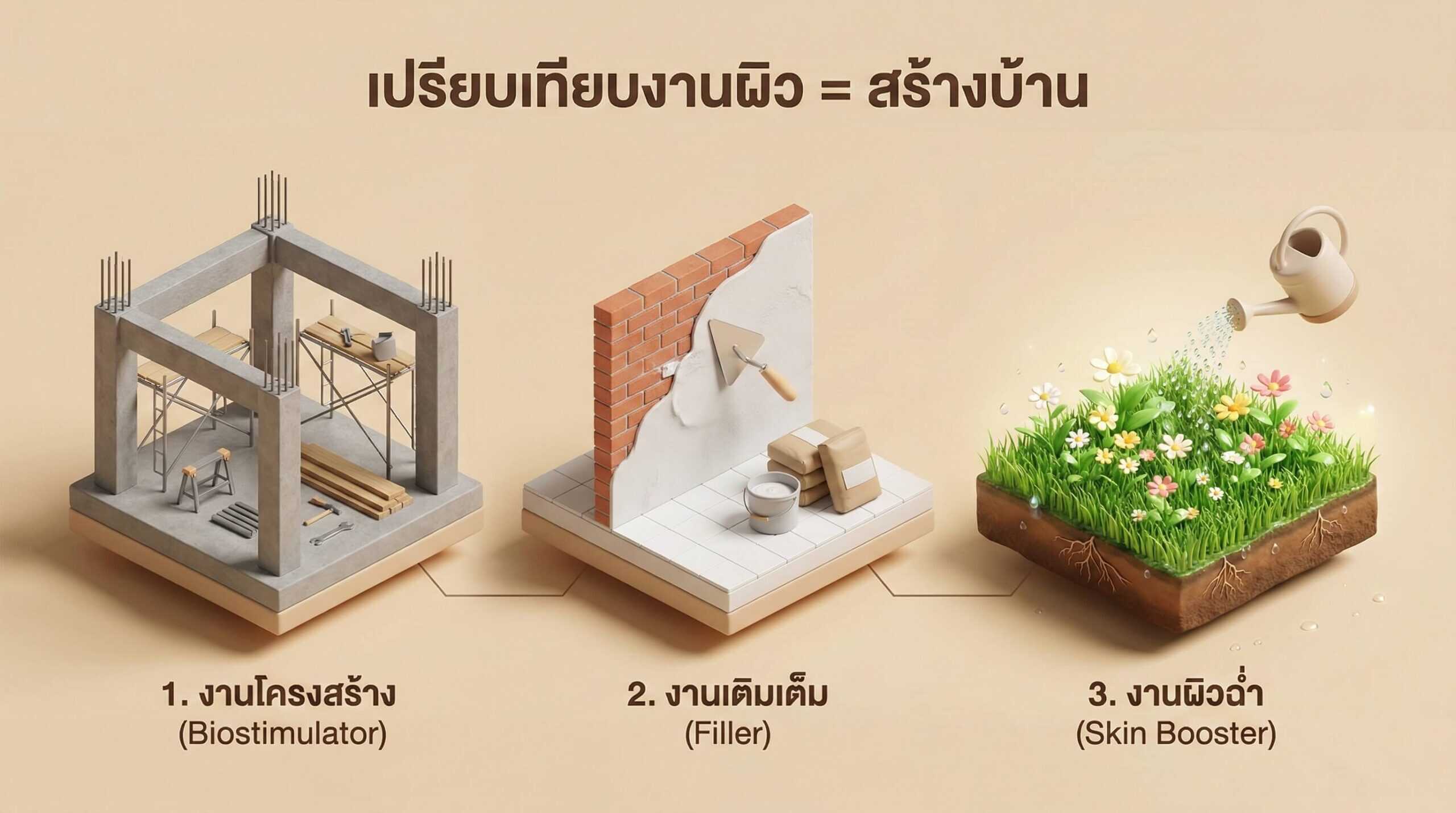 Collagen Biostimulator เปรียบเทียบงานผิวกับการสร้างบ้าน